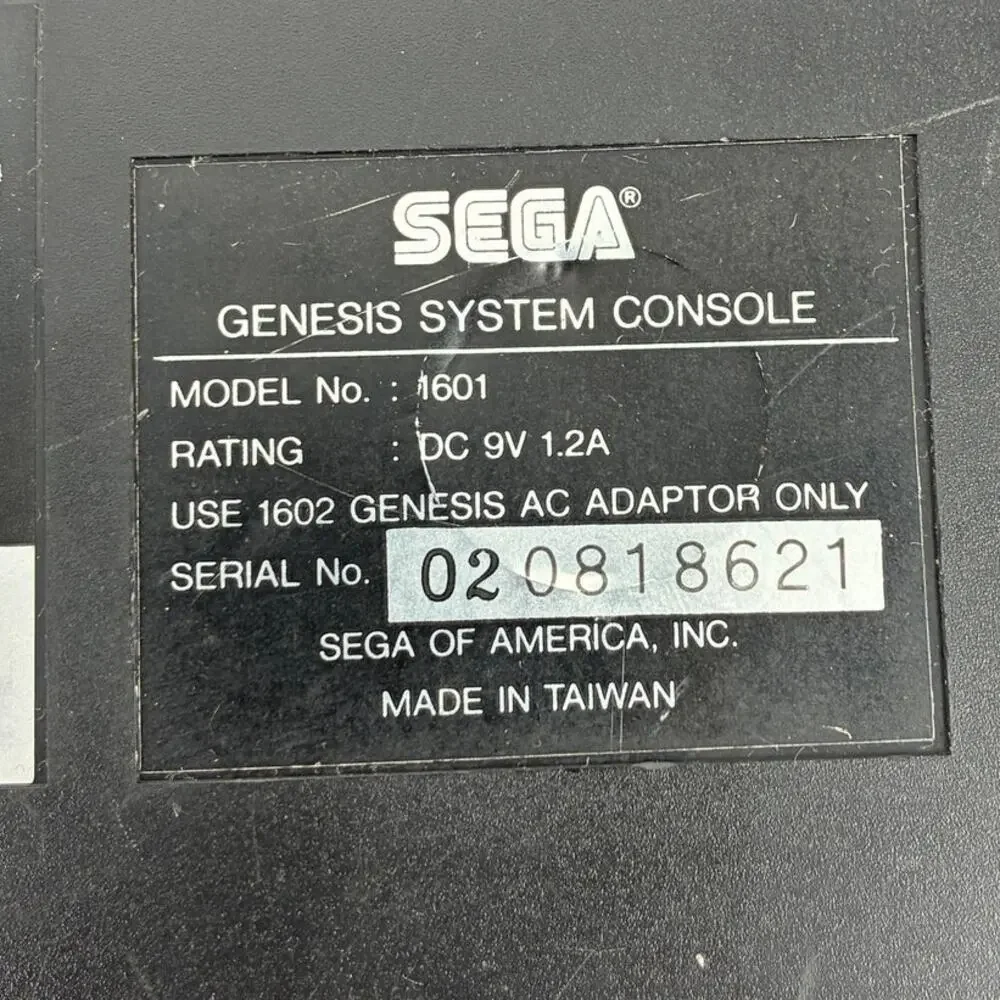 VTG Sega Genesis Model 1601 16-Bit Console System Vintage Retro Gaming Untested